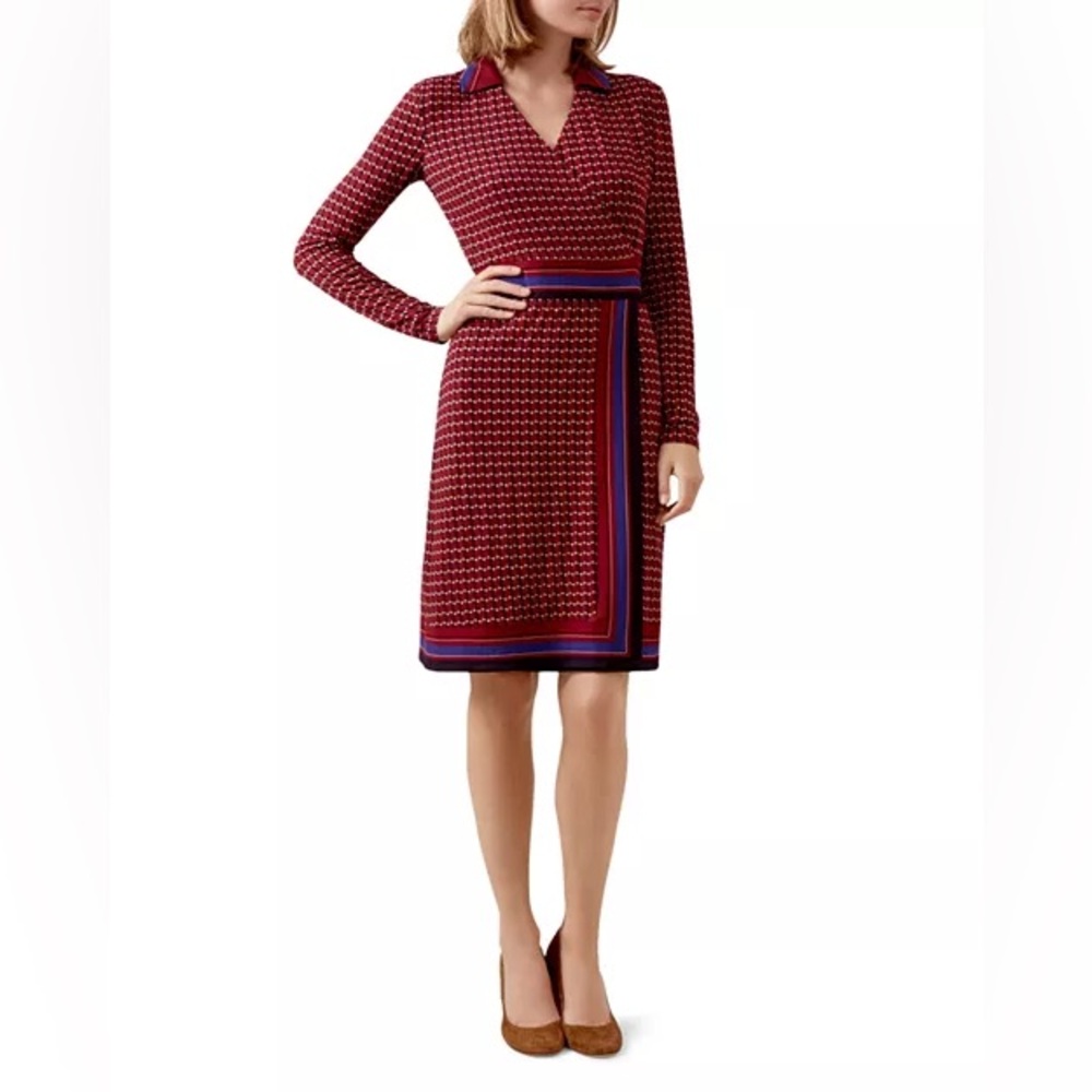 Chic Long Sleeve Red and Blue Dress